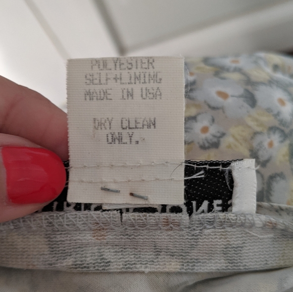 VINTAGE Floral Long Maxi Skirt Yellow Blue - Picture 11 of 14